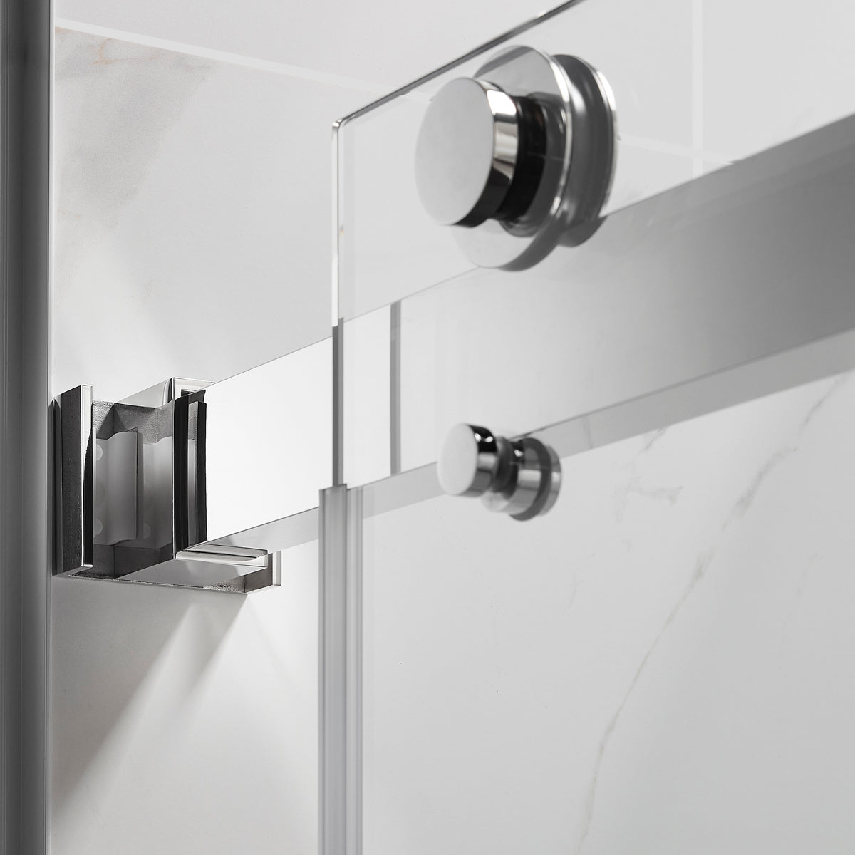56" 60"W X 76"H Frameless Double Sliding Shower Door, 3 8" 10Mm Clear Tempered Glass, Glass Door For Bathroom, Chrome Finish Chrome Bathroom American Design Glass Metal