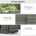 Outsunny Outdoor Towel Rack & Pool Toy Cabinet, Hot Tub Accessory Storage, Freestanding Pe Rattan Wicker Cabinet With Drawer For Indoor, Outdoor Swimming Pool, Spa, Gray Grey Steel