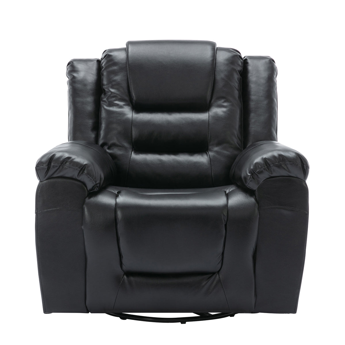 Home Theater Recliner Set Manual Recliner Chair With Wide Armrest, Two Built In Cup Holders For Living Room,Bedroom, Black Old Sku:Sg000760Aab Black Foam Pu Leather