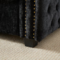 Convertible Sleeper Sofa With Memory Foam Mattress, 3 Seater Full Size Bed Couch For Living Rooms, Designed With Chenille Fabric Black Chenille 3 Seat