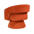 Modern Luxury Swivel Accent Chair 1Pc Orange Velvet Upholstery Solid Wood Stylish Home Furniture Orange Primary Living Space Luxury,Modern Plywood,Solid Wood