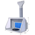 Portable Airbrush Paint Spray Booth Kit Pro Paint Set With Turn Table Powerful Fan For Toy Model Parts Led Spray Booth Hose Dual Fans Gray Plastic