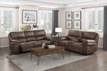 Plush Modern Living Room Sofa Set 2Pc Reclining Sofa And Loveseat Brown Microfiber Upholstery Solid Wood Frame Furniture Brown Microfiber Wood Primary Living Space Modern Plywood,Solid Wood 5 Seat