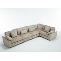 Oversized Modular Sectional Sofa Couch Set,L Shaped Sofa Sectional, 5 Seater Sofa For Living Room Corduroy Upholstered Sofa Set With 7 Free Pillowsbrown Brown Fabric 5 Seat