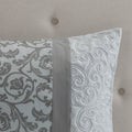 Embroidered 8 Piece Comforter Set Grey Queen Queen Grey Polyester