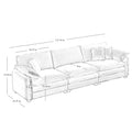 Mid Century Modern Sofa Set Of Two, One 3 Seater Sofa And One Single Seat Sofa With 2 Arm Pillows And 4 Throw Pillows,2 Pieces Sofa Set For Living Room,Tan Corduroy Fabric Tan Corduroy 4 Seat