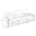 Mid Century Modern Sofa Set Of Two, One 3 Seater Sofa And One Single Seat Sofa With 2 Arm Pillows And 4 Throw Pillows,2 Pieces Sofa Set For Living Room,Grey Corduroy Fabric Grey Corduroy 4 Seat