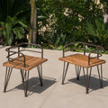 Zion Industrial Wood And Metal Chair Teak Metal & Wood