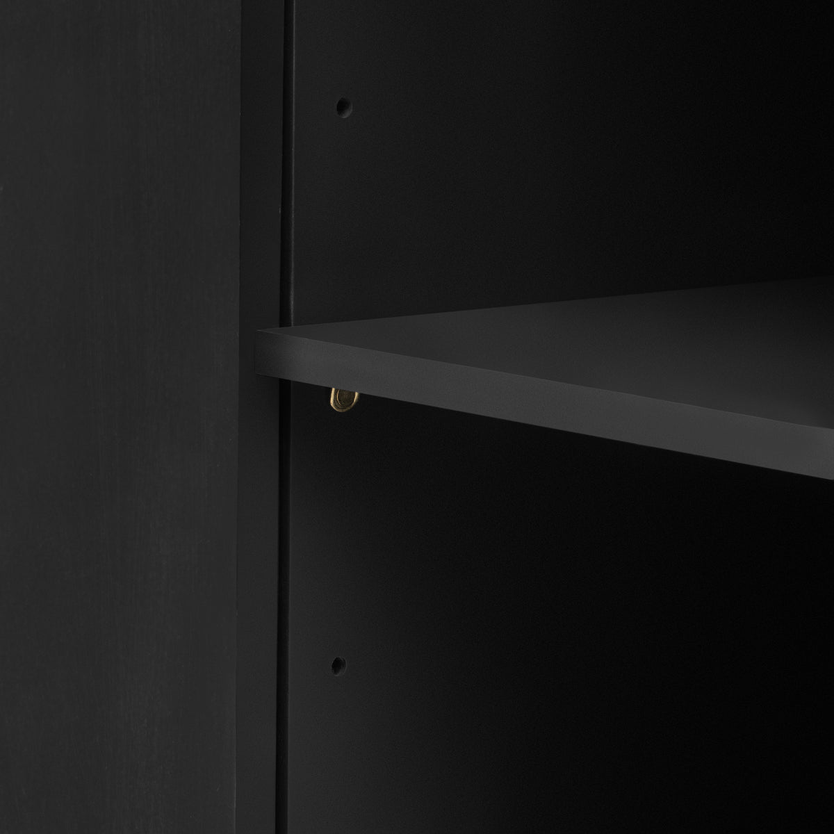 Vertical Striped Door Storage Cabinet With Metal Handles, Adjustable, Suitable For Study, Entryway And Living Room Black Mdf