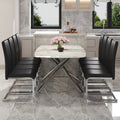 Table And Chair Set, Large Modern Minimalist Rectangular Dining Table, 0.39 