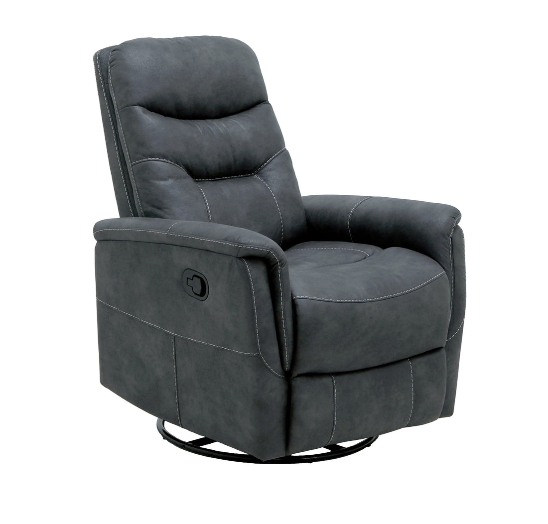 Korka Gray Swivel Gliding Recliner Dark Gray Primary Living Space Foam Engineered Wood
