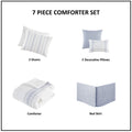 6 Piece Cotton Jacquard Oversized Comforter Set King Multicolor Polyester
