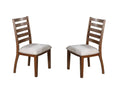 Contemporary Style 5Pc Dining Set Table W 4 Drawers 4X Side Chairs Ladder Back Walnut Finish Kitchen Dining Room Wood Dining Room Solid Wood Rubberwood Rectangular Dining Table With Chair Wood Wood Walnut Ladder Back Seats 4 60 Inches