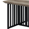 Antique Oak And Black Coffee Table With Metal Base Oak Primary Living Space Industrial Round Wood Metal Pedestal