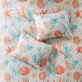 7 Piece Cotton Sateen Comforter Set Coral Queen Queen Coral Cotton