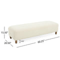 Comfortable Ottoman, White White Polyester Wood Polyester Or Polyester Blend Backless Solid Casual,Modern Pine Rectangle Armless Polyester Polyester