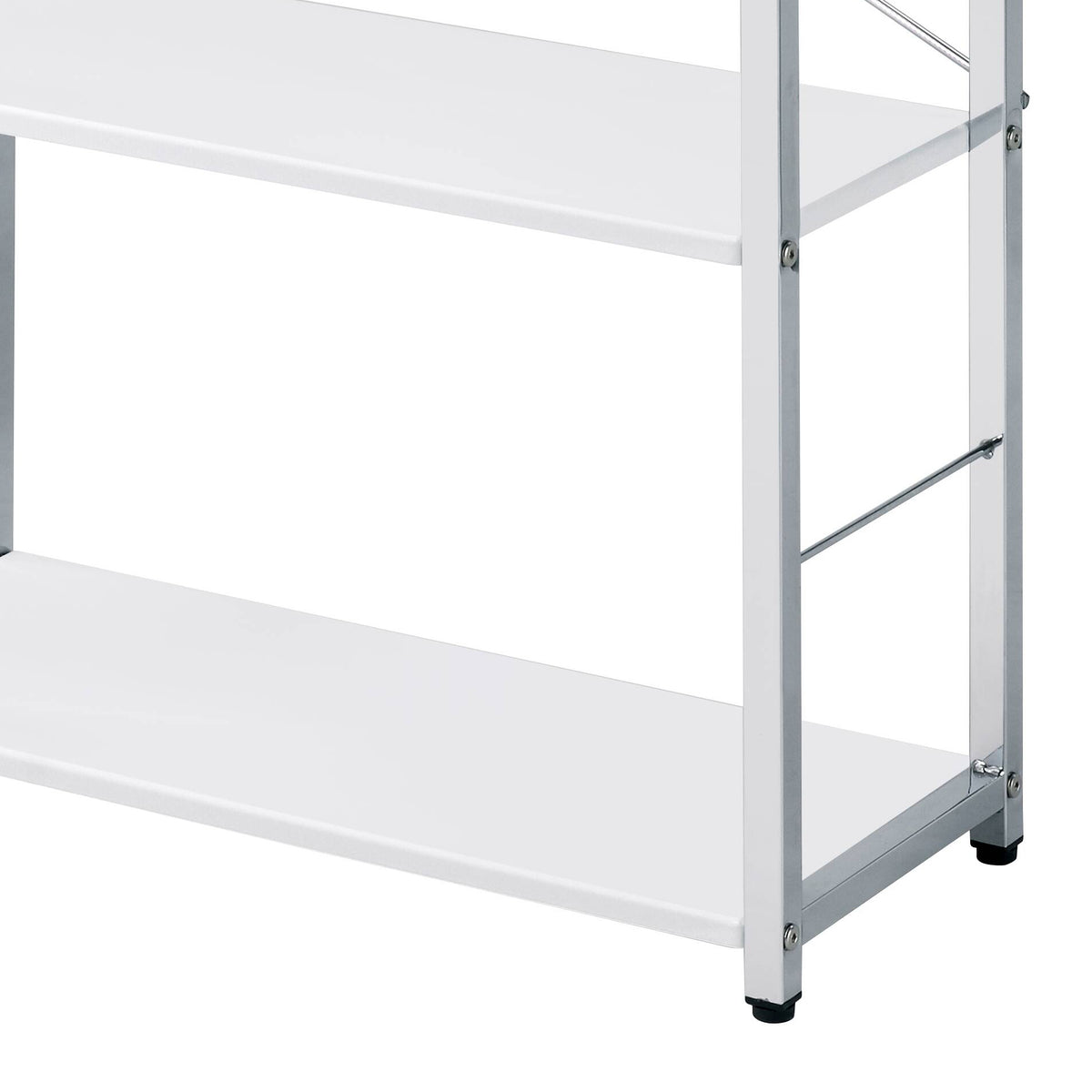 Tennos White & Chrome Finish Bookshelf White Metal,Synthetic Wood