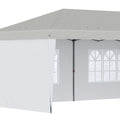 Outsunny 10' X 20' Pop Up Canopy Tent With 4 Sidewalls, Heavy Duty Tents For Parties, Outdoor Instant Gazebo With Carry Bag, For Outdoor, Garden, Patio, White White Steel