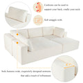 Modern Large Modular Sectional Sofa For Living Room, Bedroom, Salon, 3 Piece Free Combination Beige Polyester 3 Seat