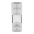 Oban Corner Bar Cabinet With Five Shelveseight Bottle Cubbies And Steamware White White Kitchen Modern Particle Board