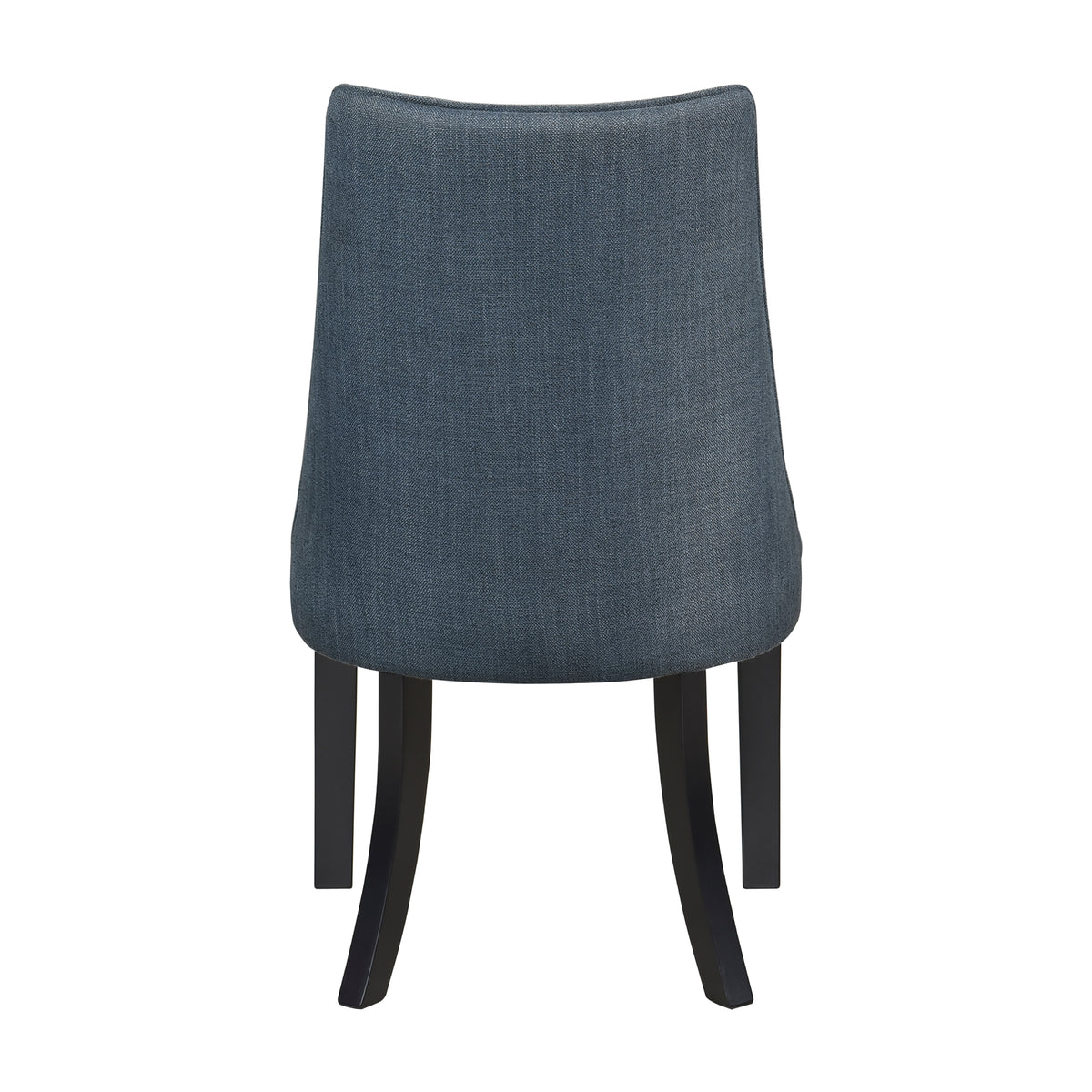 Blue Textured Fabric Upholstered Side Chairs Set Of 2, Dark Walnut Finish Wooden Legs Modern Dining Kitchen Furniture Blue Gray Dining Room Modern Side Chair Wood