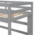 Twin Size Loft Bed With Desk And Shelves, Safety Guardrail And Ladder,Grey Twin Grey Pine
