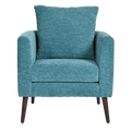 Teal Accent Chair, Boucle Chair,Barre Chair,Fabric Armchair Club Chair,Upholstered Arm Chair With Solid Wood Legs,Waist Pillow,Padded Single Chair For Living Room Bedroom Study Waiting Room Teal Teal Light Brown Primary Living Space Modern Rubberwood
