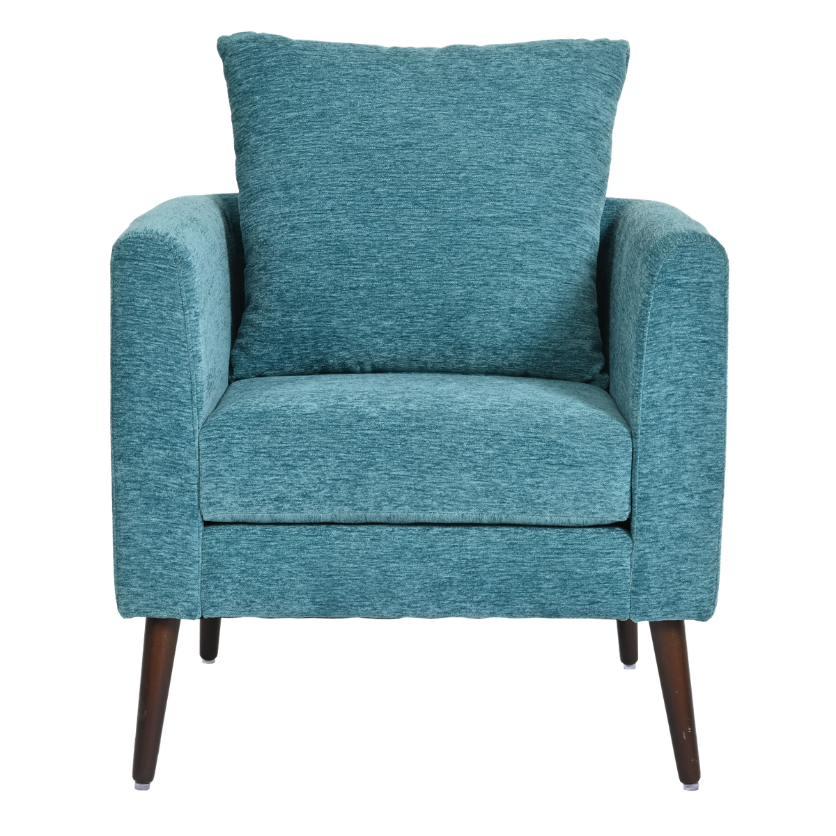 Teal Accent Chair, Boucle Chair,Barre Chair,Fabric Armchair Club Chair,Upholstered Arm Chair With Solid Wood Legs,Waist Pillow,Padded Single Chair For Living Room Bedroom Study Waiting Room Teal Teal Light Brown Primary Living Space Modern Rubberwood