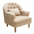 Anatasia Tufted Chair Beige Fabric