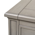 Dauphin Gold Accent 5 Drawer Wood Executive Desk, Grey Cashmere Wood Gray Solid Wood Mdf Wood