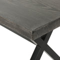 Outdoor Aluminum Dining Bench With Steel Frame, Grey Black Grey Black Aluminium