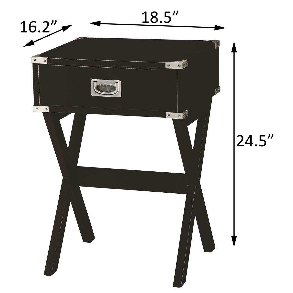 Black 1 Drawer End Table Black Primary Living Space Contemporary Drawers Rectangular Wood