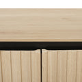Carved 4 Door Sideboard With Led, Buffet Cabinet Storage Cabinet Modern Coffee Bar Cabinet With Adjustable Shelf For Living Room,Diningroom,Kitchen Natural Modern Particle Board