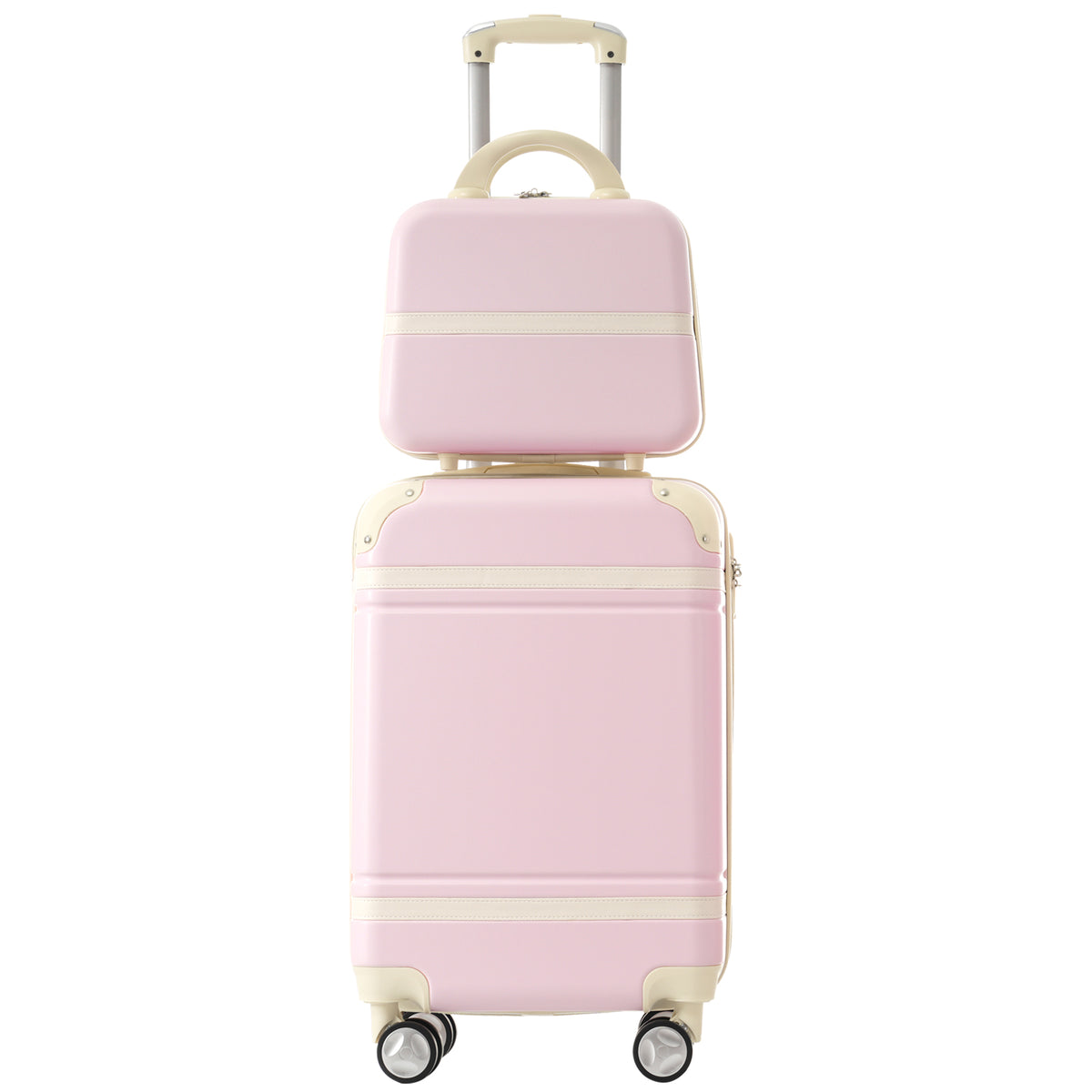 Hardshell Luggage Sets 3 Pieces 20" 28" Luggages And Cosmetic Case Spinner Suitcase With Tsa Lock Lightweight,Light Pink Light Pink Abs