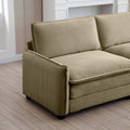 Oversized Modular Cushioned Sofa With Conversible Ottoman, 3 Seater Sofa With 2 Footstools, U Shape Sofa In Camel Corduroy Fabric Camel Corduroy 3 Seat
