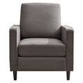 Mid Century Accent Chair ,Modern Linen Fabric Armchair For Living Room,Double Side Pockets, Comfortable And Padded Reading Feature Sofa Chair, Suitable For Bedrooms, Living Rooms, And Offices Dark Grey Linen