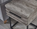 Belize 3 Piece Upholstered Bedroom Set, Tufted Wingback Bed With Two Gray Nightstands Box Spring Required Queen Gray Wood 3 Piece Set Bedroom Bed Included,Nightstand Included Contemporary Wood Tufted Polyester Engineered Wood
