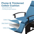 Adjustable Patio Recliner Chair Metal Outdoor Lounge Chair With Flip Table Push Back, Adjustable Angle, 6.8'' Removable Cushions, Support 350Lbs, Navy Blue Yes Blue Garden & Outdoor Metal