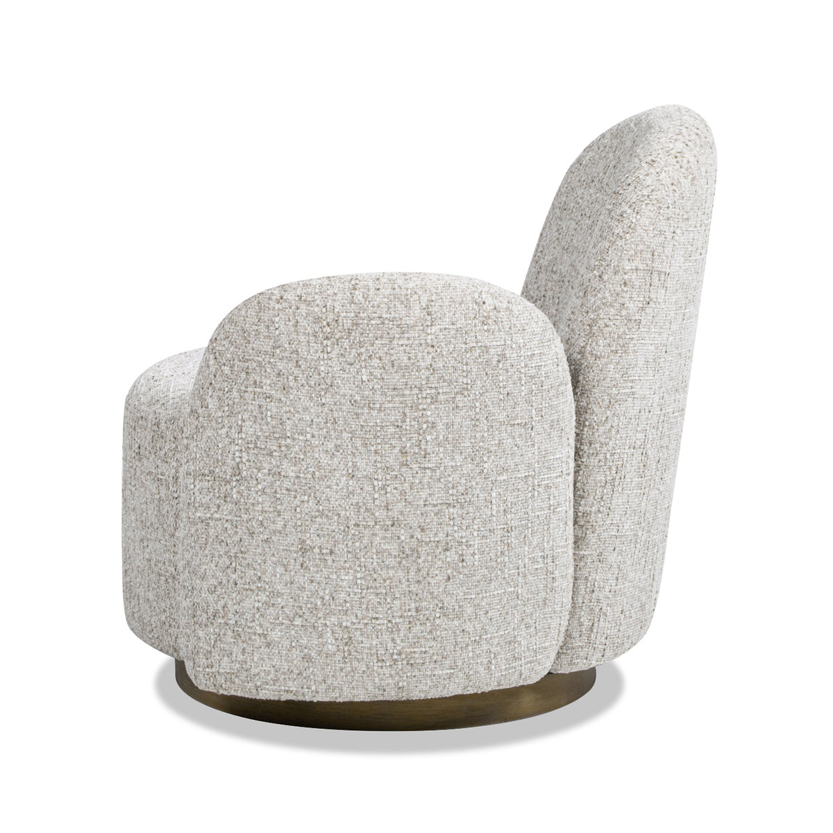 Duo 31.5" Raf One Arm Swivel Accent Chair, Multi Greige Beige Chenille Beige Foam Chenille