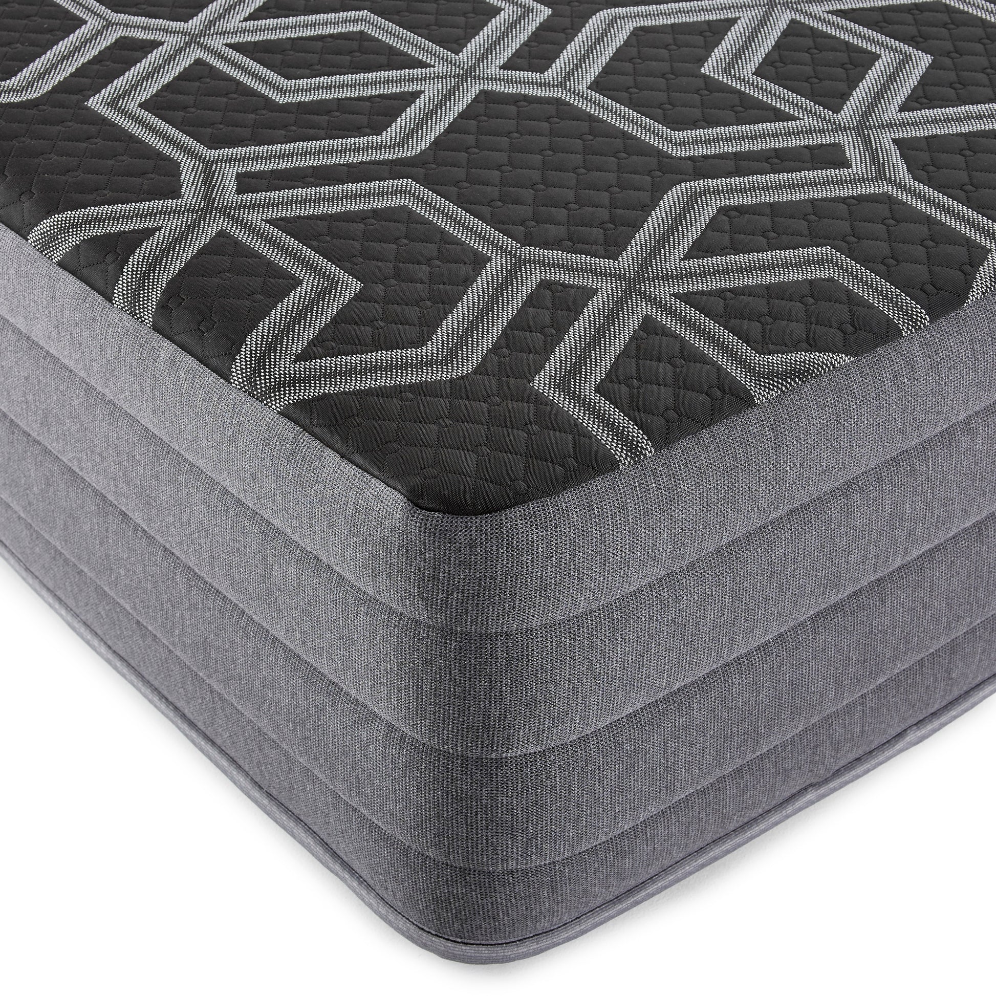 12" Smooth Top Hybrid Medium Plush Full Mattress Black Foam Spring Full