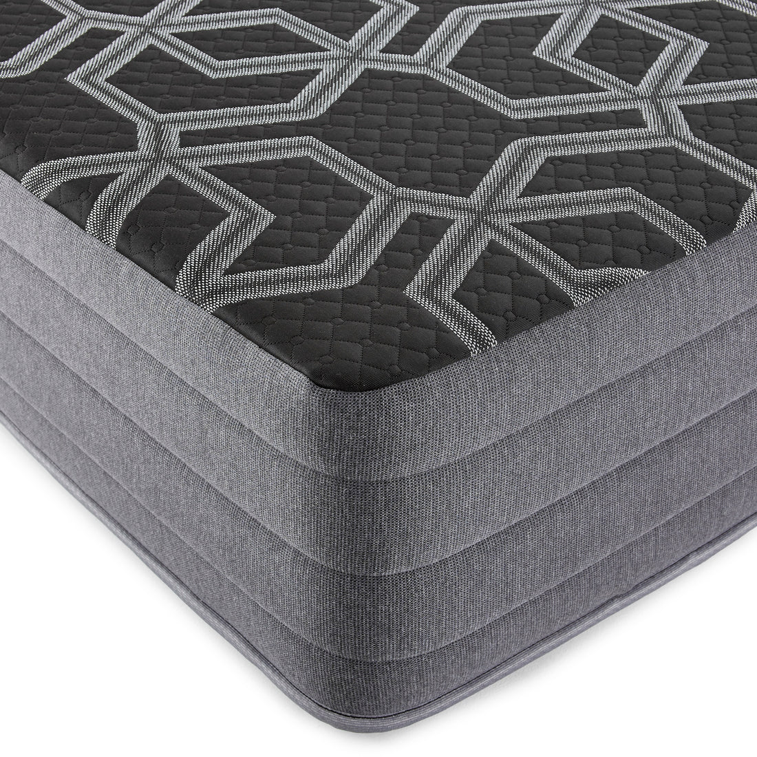 12" Smooth Top Hybrid Medium Plush King Mattress Black Foam Spring King