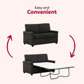 Convertible Twin Sleeper Sofa With Usb Ports, Modern Upholstered Sofa Bed, Living Room 2 Seater Sofa Loveseat, Dark Gray Dark Gray Polyester Wood Primary Living Space Medium Firm Cushion Back Heavy Duty Modern Rolled Arms Plywood Metal 2 Seat