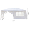 10X20' Outdoor Garden Gazebo Wedding Party Tent Canopy Marquee With 6 Removable Sidewalls White Metal