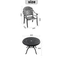 Cushions In Random Colors 3 Piece Set Of Cast Aluminum Patio Furniture With Cushions Yes Dining Set Black Seats 2 Rust Resistant Frame Water Resistant Cushion Garden & Outdoor Aluminium