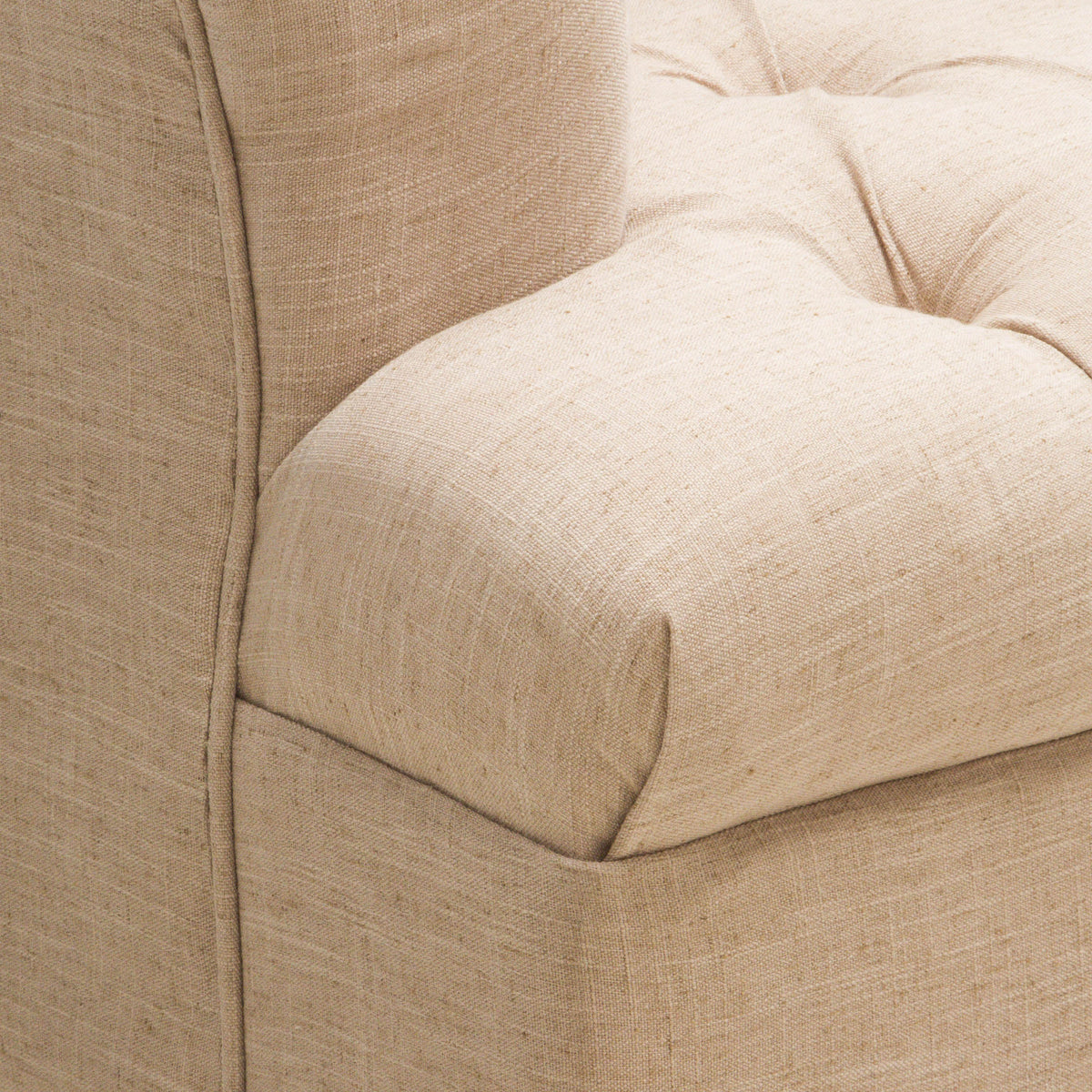 Anatasia Tufted Chair Beige Fabric
