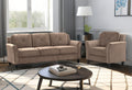 Fashionable Living Room Sofa For 2 People, Brown Velvet Fabric Brown Wood Primary Living Space Extra Heavy Duty Rubberwood 2 Seat Antique Brown Velvet Soft Cushion Back American Traditional Square Arms Down Filling Velvet