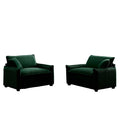 Green Corduroy,Luxurious And Sophisticated Deep Seated Sofa Set With Two Single Deep Seat Sofa Suitable For Living Room And Office Green Corduroy 2 Seat