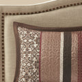 5 Piece Jacquard Quilt Set With Throw Pillows Red Full Queen Full Red Cotton