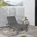 Outsunny Chaise Lounge Chair For Outdoor, Patio Recliner With 4 Position Adjustable Backrest And Cushion For Deck, Beach, Lawn And Sunbathing, Gray Grey Polyester