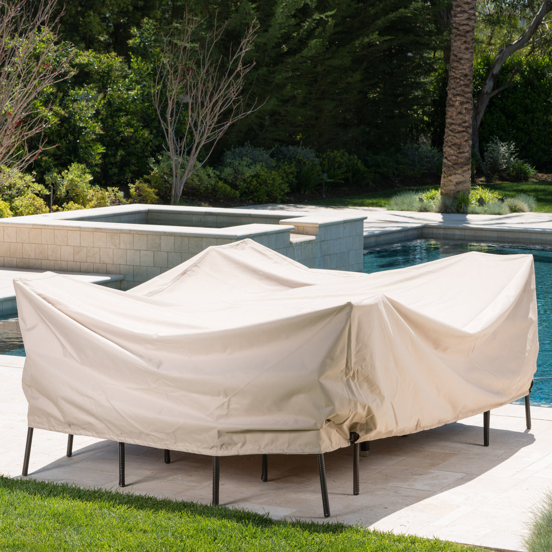 Shield Dining Set Cover Beige Fabric